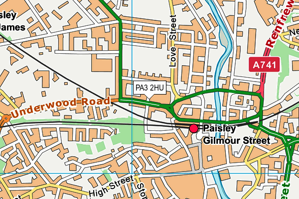 PA3 2HU map - OS VectorMap District (Ordnance Survey)