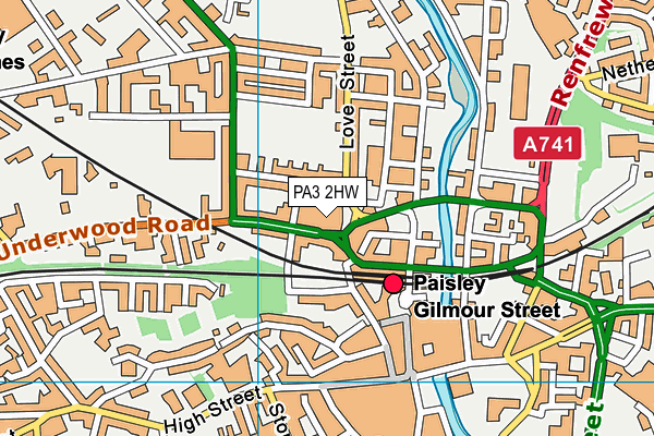 PA3 2HW map - OS VectorMap District (Ordnance Survey)