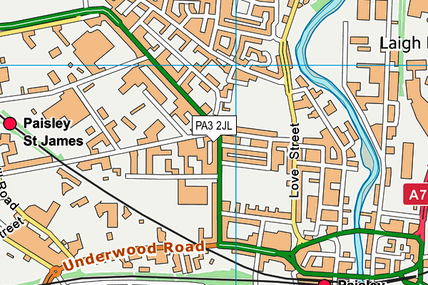 PA3 2JL map - OS VectorMap District (Ordnance Survey)