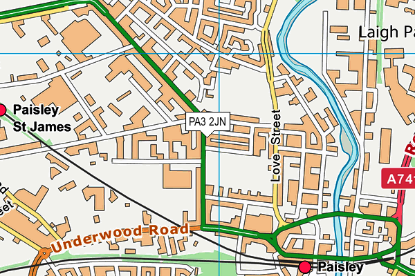 PA3 2JN map - OS VectorMap District (Ordnance Survey)
