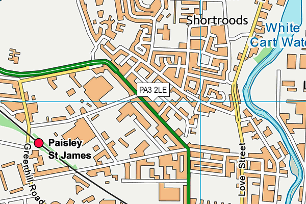 PA3 2LE map - OS VectorMap District (Ordnance Survey)