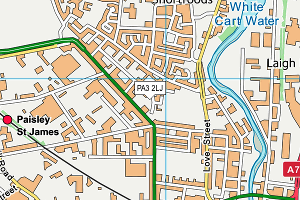 PA3 2LJ map - OS VectorMap District (Ordnance Survey)
