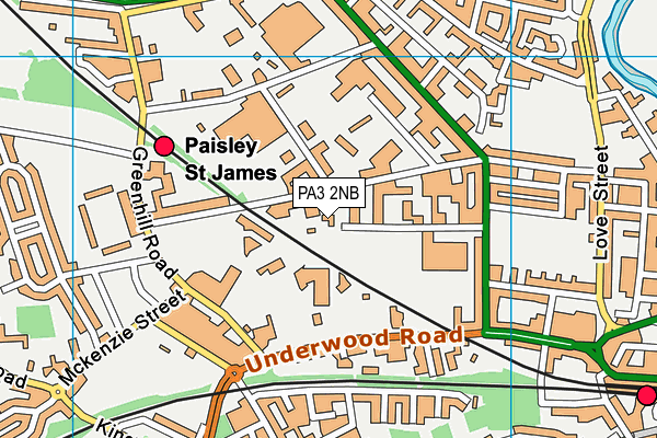 PA3 2NB map - OS VectorMap District (Ordnance Survey)