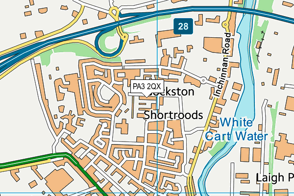 PA3 2QX map - OS VectorMap District (Ordnance Survey)