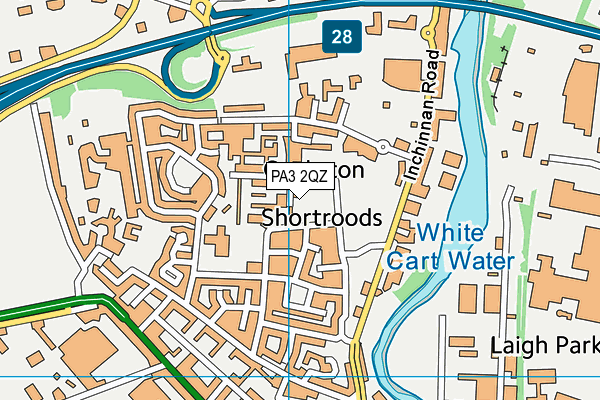 PA3 2QZ map - OS VectorMap District (Ordnance Survey)