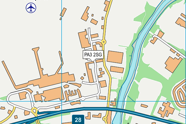 PA3 2SG map - OS VectorMap District (Ordnance Survey)