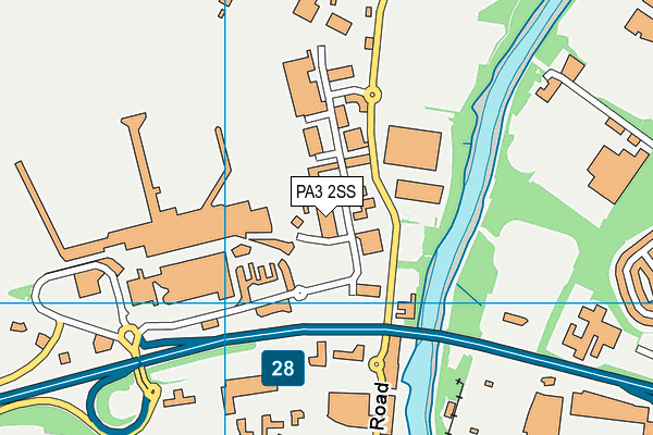 PA3 2SS map - OS VectorMap District (Ordnance Survey)