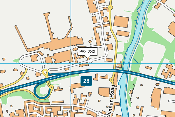 PA3 2SX map - OS VectorMap District (Ordnance Survey)