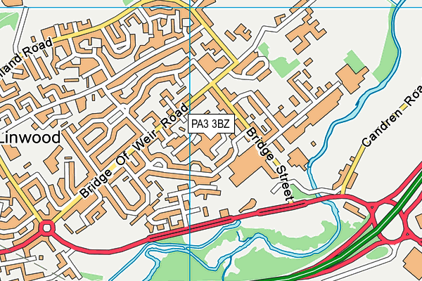 PA3 3BZ map - OS VectorMap District (Ordnance Survey)