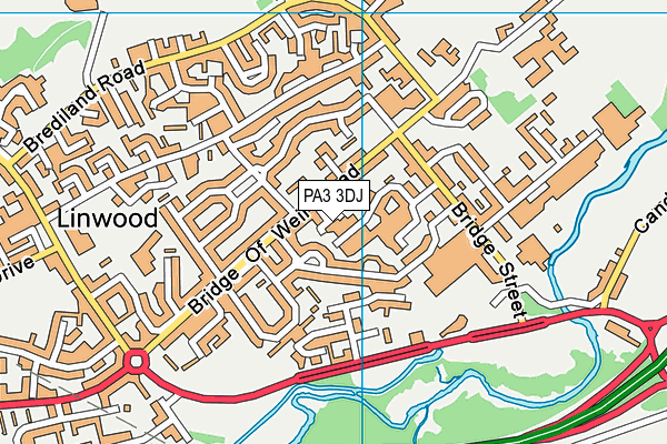 PA3 3DJ map - OS VectorMap District (Ordnance Survey)