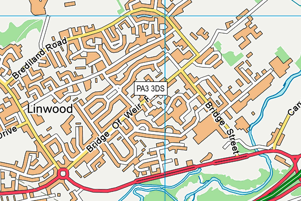 PA3 3DS map - OS VectorMap District (Ordnance Survey)