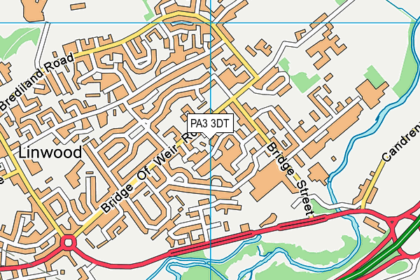 PA3 3DT map - OS VectorMap District (Ordnance Survey)