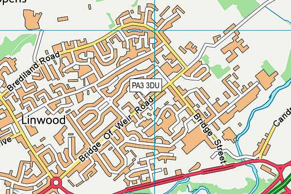 PA3 3DU map - OS VectorMap District (Ordnance Survey)