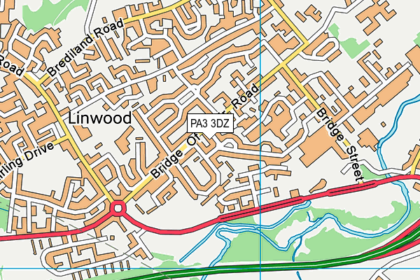 PA3 3DZ map - OS VectorMap District (Ordnance Survey)