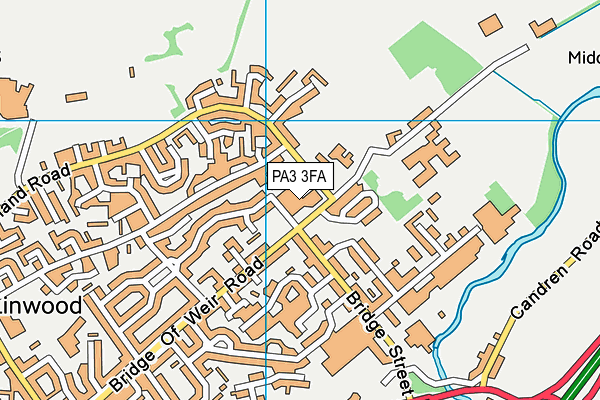 PA3 3FA map - OS VectorMap District (Ordnance Survey)