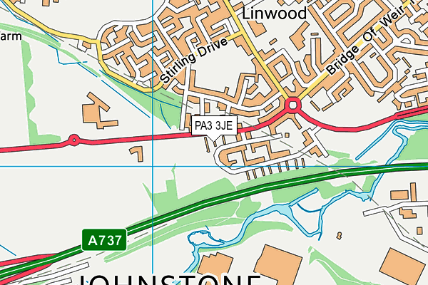 PA3 3JE map - OS VectorMap District (Ordnance Survey)