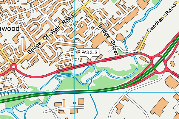 PA3 3JS map - OS VectorMap District (Ordnance Survey)