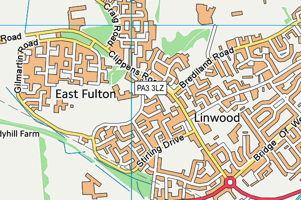 PA3 3LZ map - OS VectorMap District (Ordnance Survey)