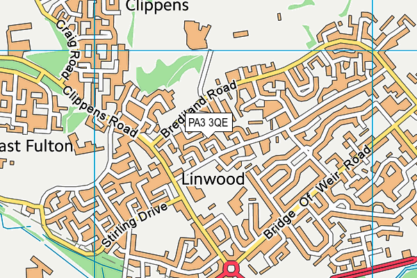 PA3 3QE map - OS VectorMap District (Ordnance Survey)