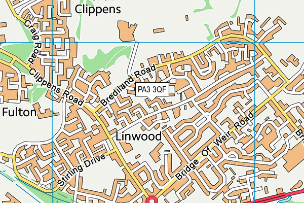 PA3 3QF map - OS VectorMap District (Ordnance Survey)