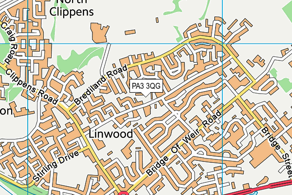 PA3 3QG map - OS VectorMap District (Ordnance Survey)