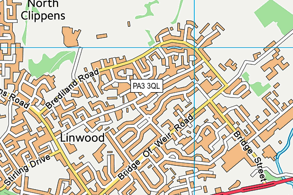 PA3 3QL map - OS VectorMap District (Ordnance Survey)