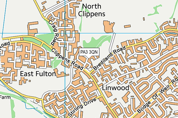 PA3 3QN map - OS VectorMap District (Ordnance Survey)