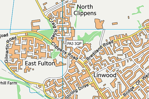 PA3 3QP map - OS VectorMap District (Ordnance Survey)