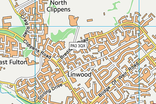 PA3 3QX map - OS VectorMap District (Ordnance Survey)