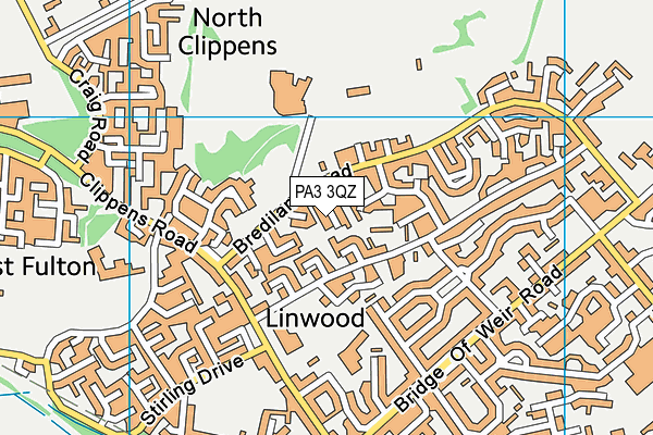 PA3 3QZ map - OS VectorMap District (Ordnance Survey)
