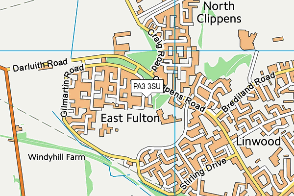 PA3 3SU map - OS VectorMap District (Ordnance Survey)