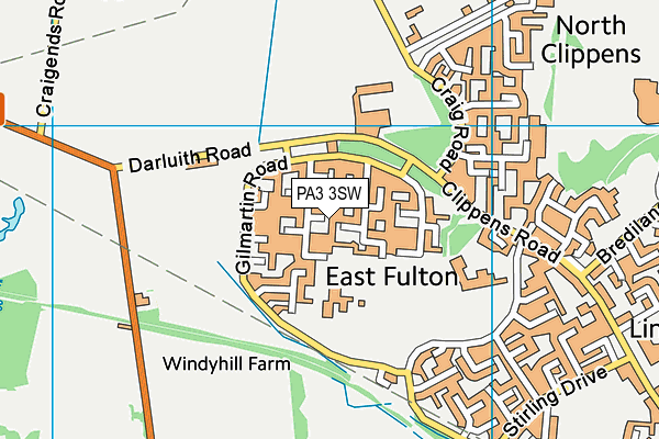 PA3 3SW map - OS VectorMap District (Ordnance Survey)