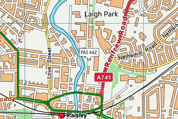 PA3 4AZ map - OS VectorMap District (Ordnance Survey)