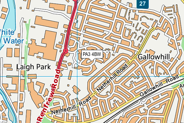 PA3 4BW map - OS VectorMap District (Ordnance Survey)