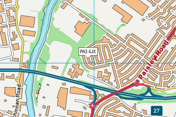 PA3 4JX map - OS VectorMap District (Ordnance Survey)