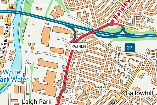 PA3 4LN map - OS VectorMap District (Ordnance Survey)