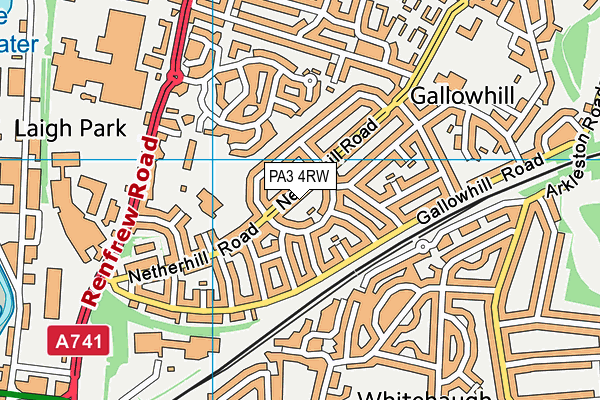 PA3 4RW map - OS VectorMap District (Ordnance Survey)
