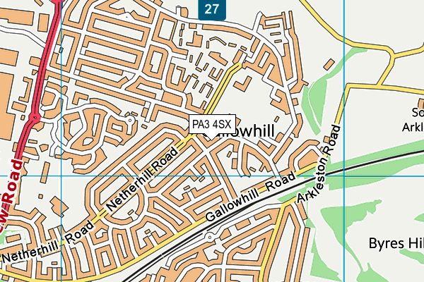 PA3 4SX map - OS VectorMap District (Ordnance Survey)