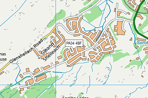 PA34 4BF map - OS VectorMap District (Ordnance Survey)