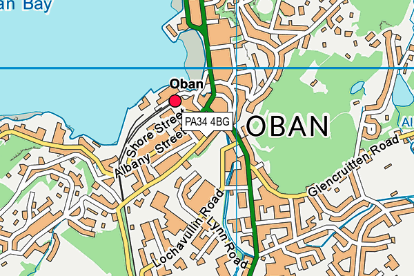 Map of OBAN TYRE SERVICES LTD at district scale