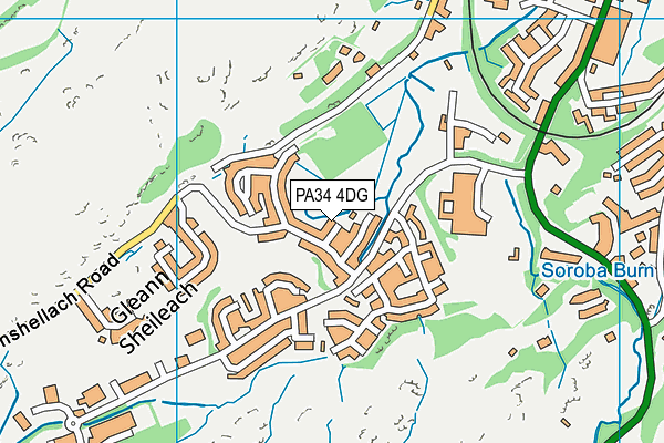 PA34 4DG map - OS VectorMap District (Ordnance Survey)