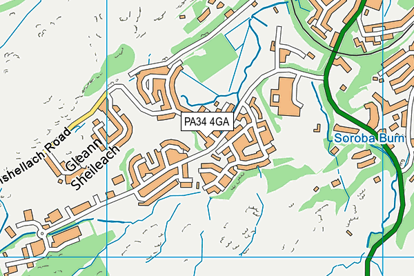 PA34 4GA map - OS VectorMap District (Ordnance Survey)