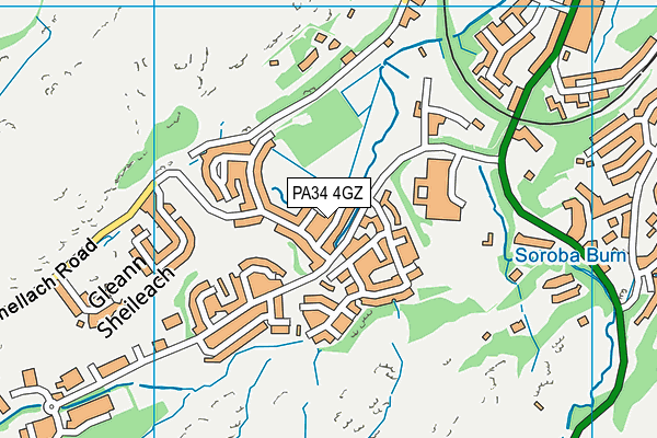 PA34 4GZ map - OS VectorMap District (Ordnance Survey)
