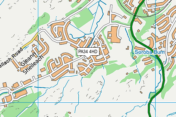 PA34 4HD map - OS VectorMap District (Ordnance Survey)
