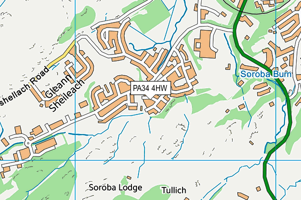 PA34 4HW map - OS VectorMap District (Ordnance Survey)