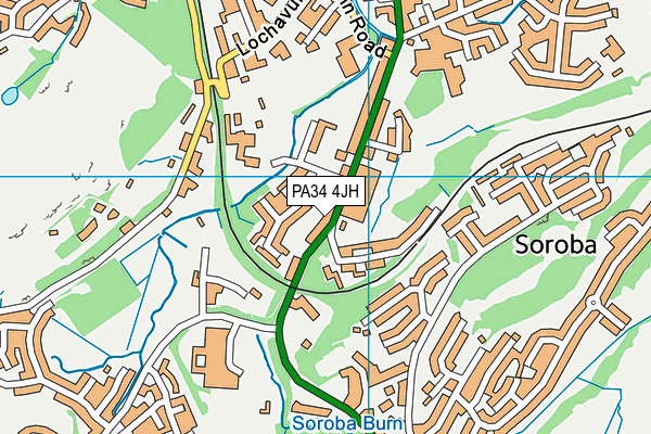 PA34 4JH map - OS VectorMap District (Ordnance Survey)