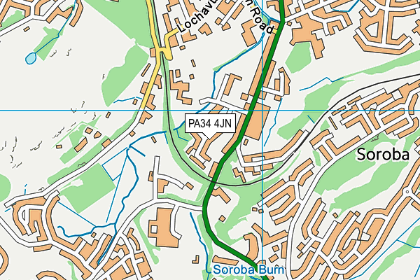 PA34 4JN map - OS VectorMap District (Ordnance Survey)