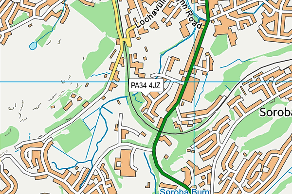 PA34 4JZ map - OS VectorMap District (Ordnance Survey)