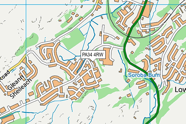 PA34 4RW map - OS VectorMap District (Ordnance Survey)