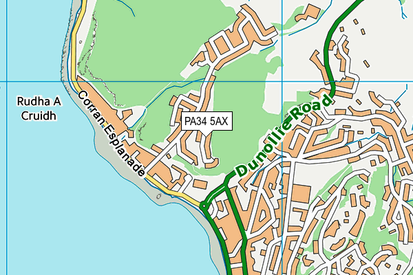PA34 5AX map - OS VectorMap District (Ordnance Survey)